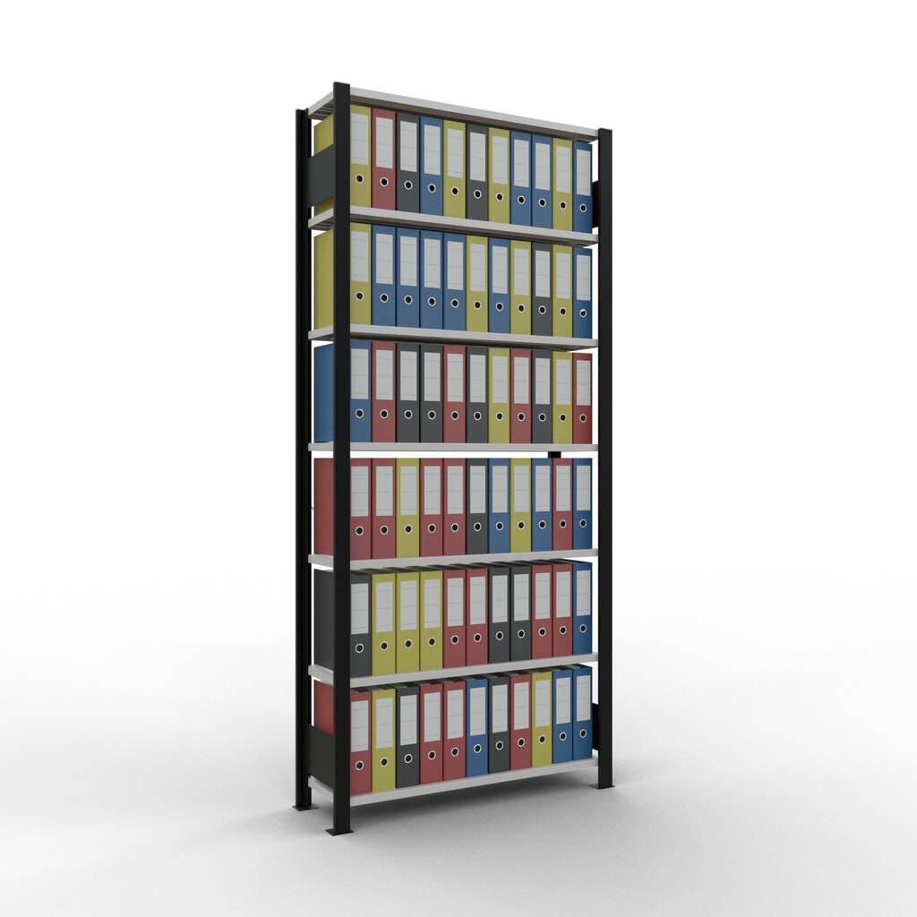 Archiefrekken SCHULTE BV, eenzijdig, zonder eindaanslagen, VL 85 kg, zwart, hxbxd 2.300 x 1.000 x 300 mm Productafbeelding nr. 2: Archiefrekken SCHULTE BV, eenzijdig, zonder eindaanslagen, VL 85 kg, zwart, hxbxd 2.300 x 1.000 x 300 mm