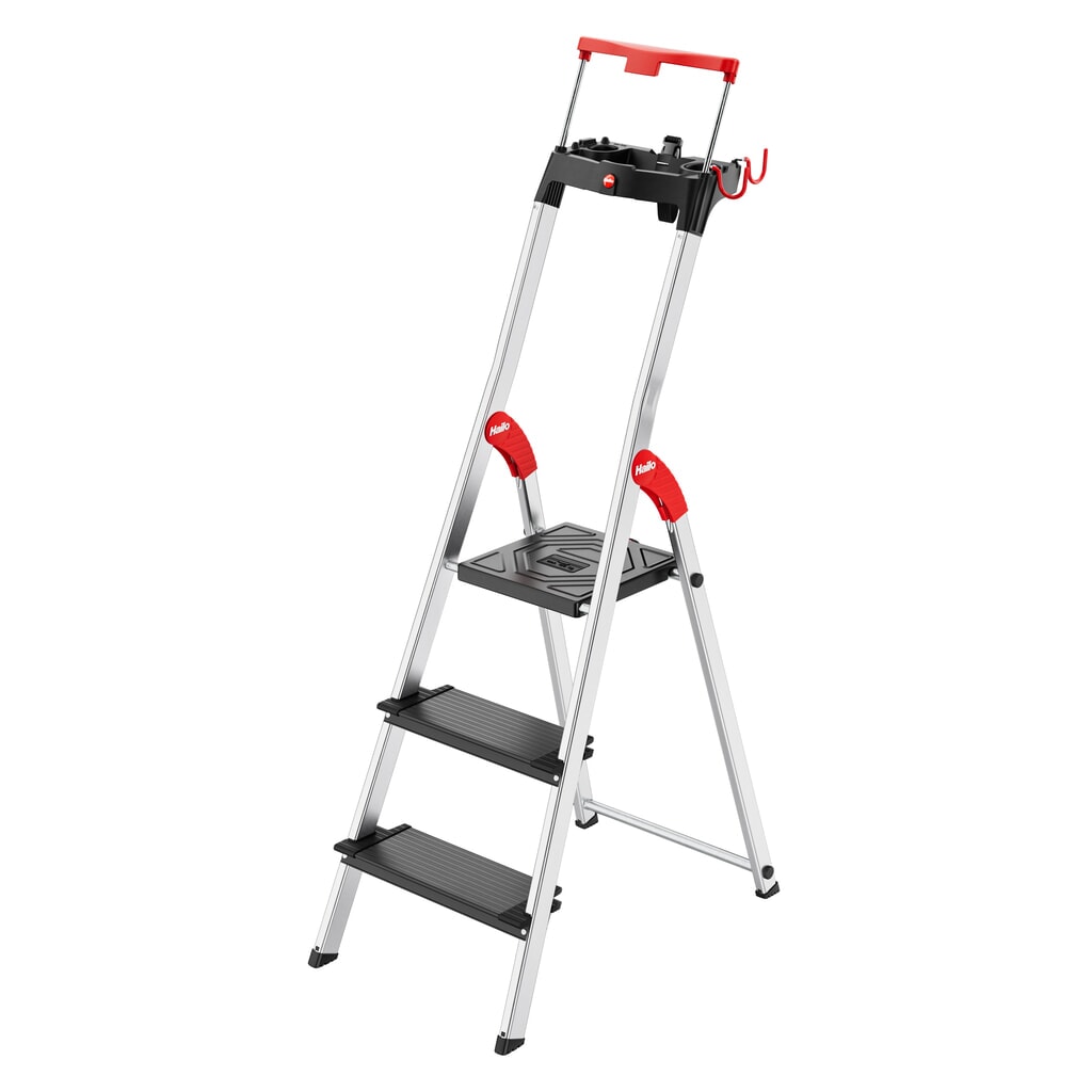Trapladder Hailo TopLine, standaard hoogte 0,63 m Product afbeelding: Trapladder Hailo TopLine, standaard hoogte 0,63 m