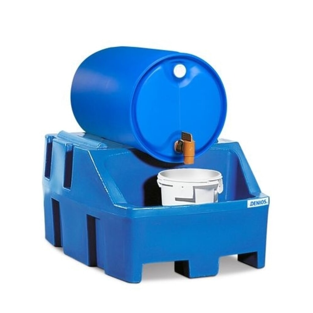Denios PolySafe RS afvulstation, gemaakt van polyethyleen, blauw, voor 1 vat 200 l Product afbeelding: Denios PolySafe RS afvulstation, gemaakt van polyethyleen, blauw, voor 1 vat 200 l