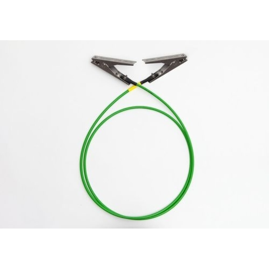 Product afbeelding: Denios aardingskabel met 2 aardingsklemmen, isolatie en ATEX-goedkeuring, kabellengte 2 m