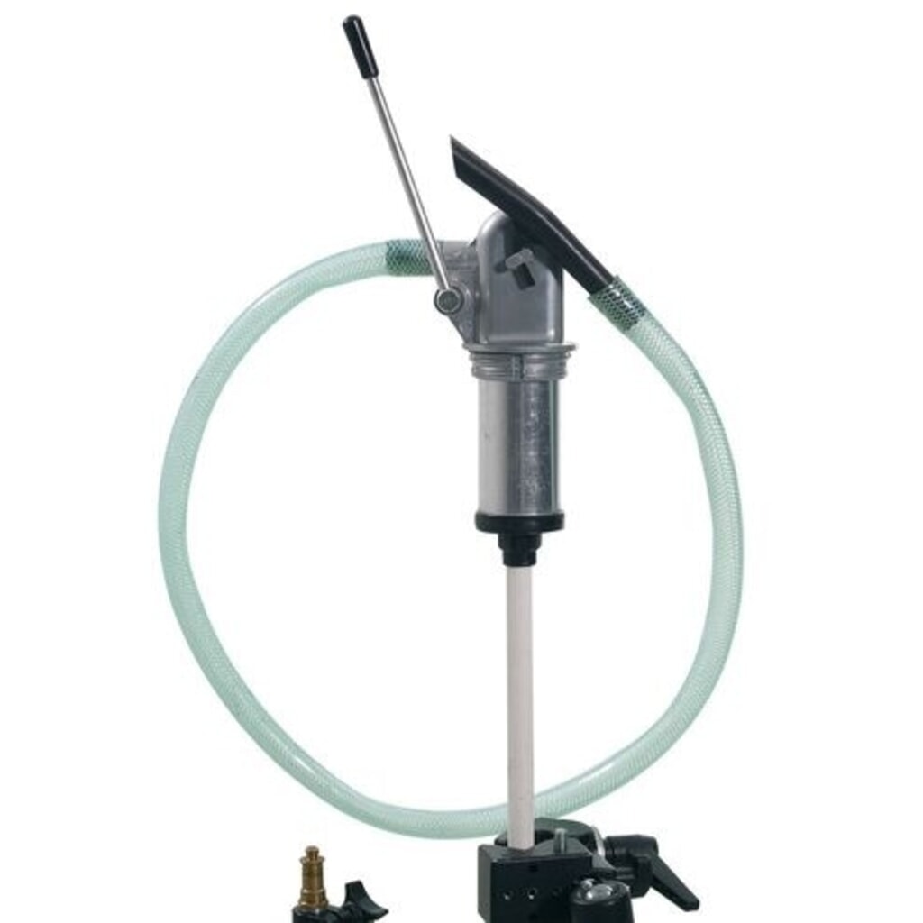 Product afbeelding: Denios vatenpomp van zinkdrukgietwerk, met Polyvinylchloride-slang en uitloopbocht, dompeldiepte 700 mm