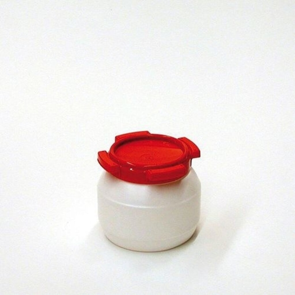 Product afbeelding: Denios vat met wijde hals van polyethyleen (PE), wit-rood WH 3, 3,6 l inhoud