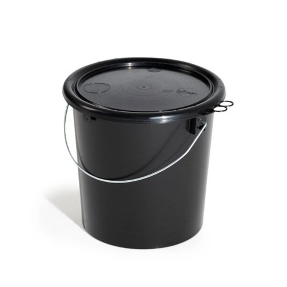 Product afbeelding: Denios UN-emmer van polypropyleen (PP), 11 l, zwart met deksel, geleidend, 5 stuks