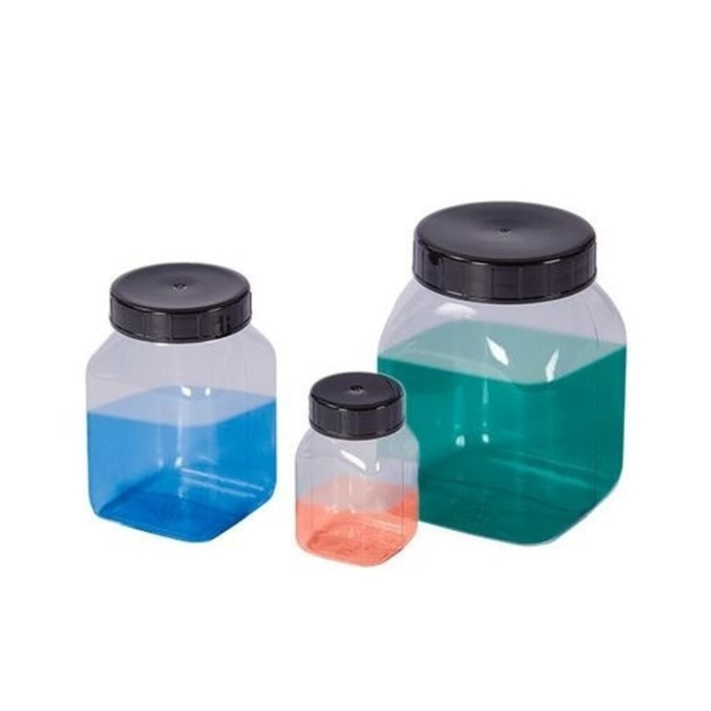 Productafbeelding nr. 3: Denios flessen met wijde hals van polyvinylchloride, vierkant, naturel transparant, 2000 ml, 6 stuks
