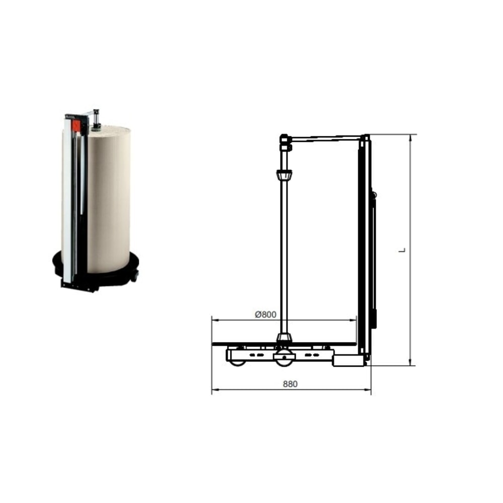 Productafbeelding nr. 4: Rocholz verticale snijstandaard, voor zware rollen, rolgewicht max. 200 kg, roldiameter max. 700 mm, snijbreedte 1250 mm