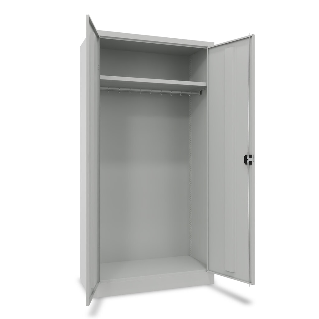 PAVOY draaideurkast met verzinkte hoedenplank en kledingstang, hxbxd 1.950 x 1.000 x 500 mm, lichtgrijs/lichtgrijs Product afbeelding: PAVOY draaideurkast met verzinkte hoedenplank en kledingstang, hxbxd 1.950 x 1.000 x 500 mm, lichtgrijs/lichtgrijs