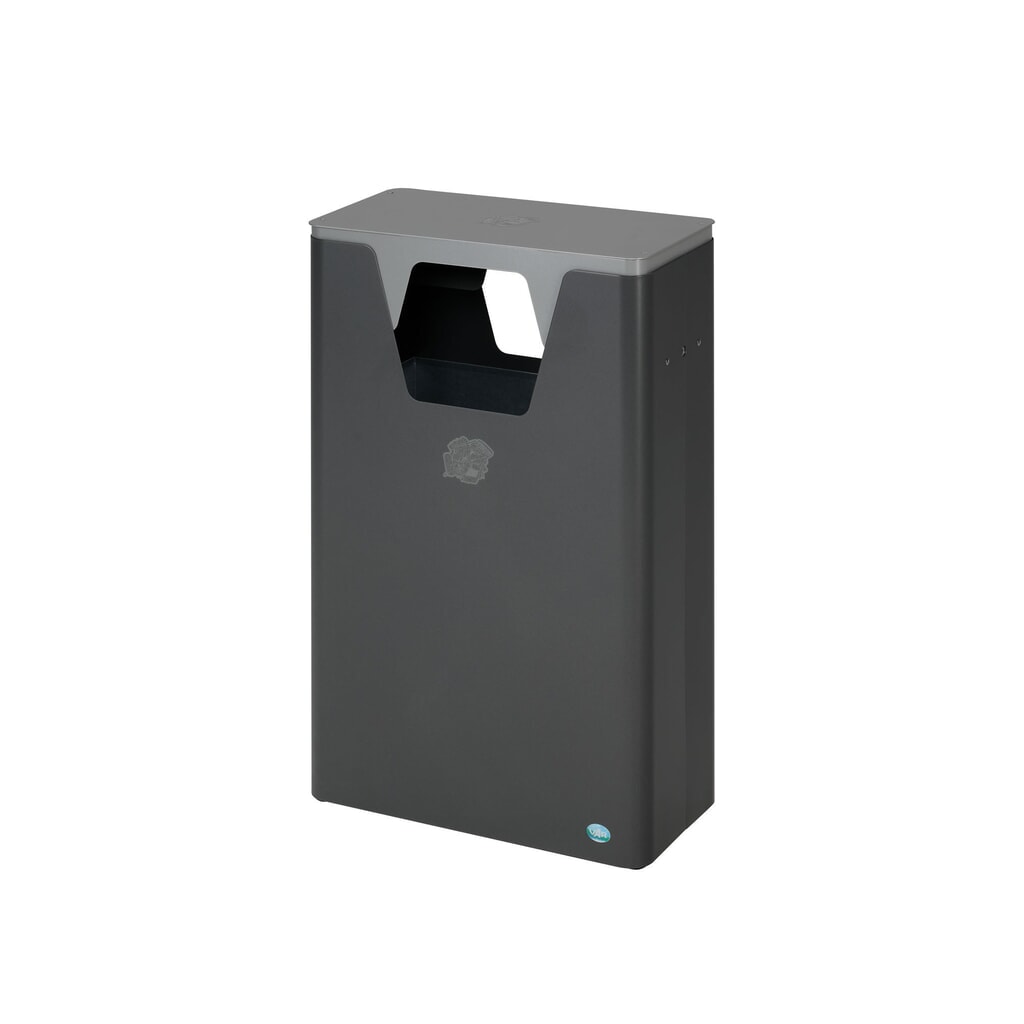 VAR® afvalscheidingsbak WSG 82, voor de buitenruimte, met 2 inwerpopeningen, volume 60 liter, lichtgrijs Product afbeelding: VAR® afvalscheidingsbak WSG 82, voor de buitenruimte, met 2 inwerpopeningen, volume 60 liter, lichtgrijs