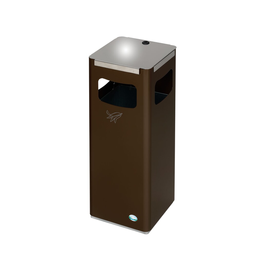 Product afbeelding: VAR® afvalscheidingsbak WSG 25R, voor de buitenruimte, met 3 inwerpopeningen, volume 22 liter, sepiabruin
