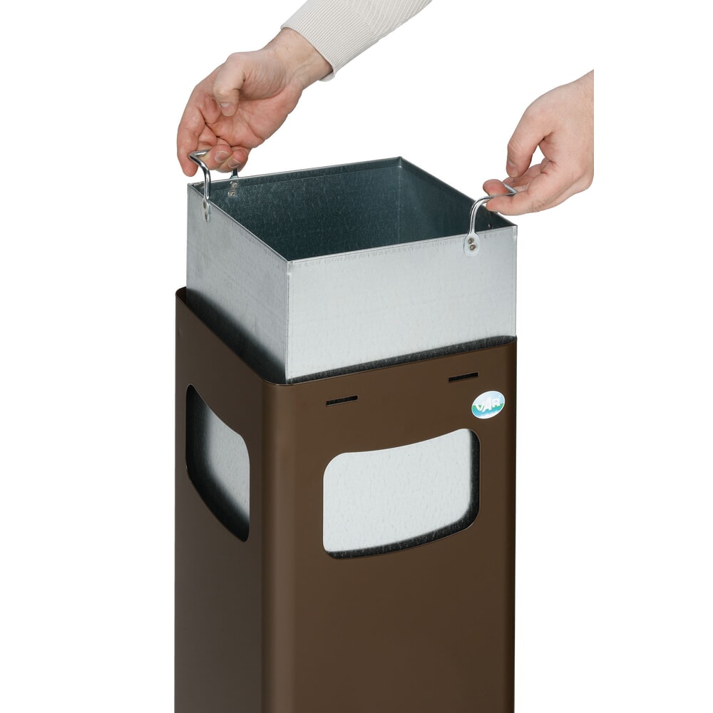 Productafbeelding nr. 3: VAR® afvalscheidingsbak WSG 25R, voor de buitenruimte, met 3 inwerpopeningen, volume 22 liter, sepiabruin