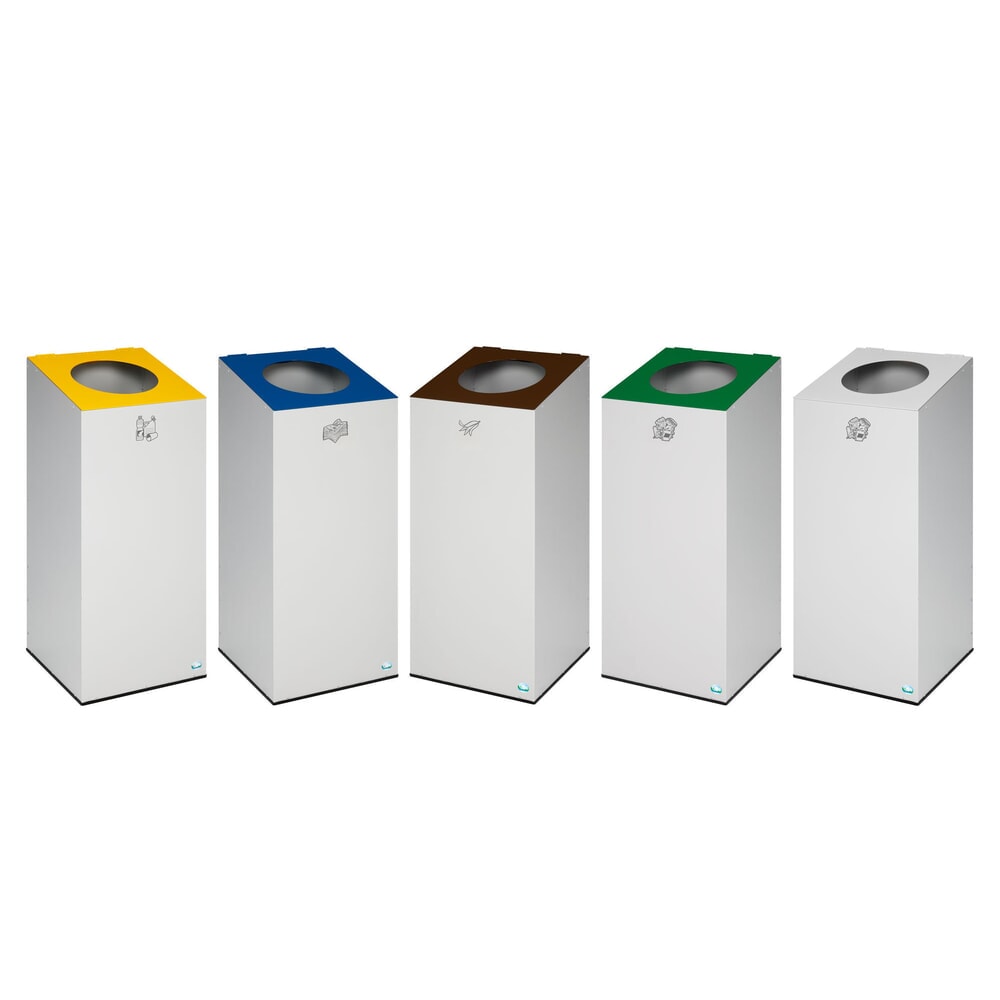 Productafbeelding nr. 3: VAR® afvalscheidingsbak WSG 38, met klemring en ronde inwerpopening, lichtgrijs, sepiabruin