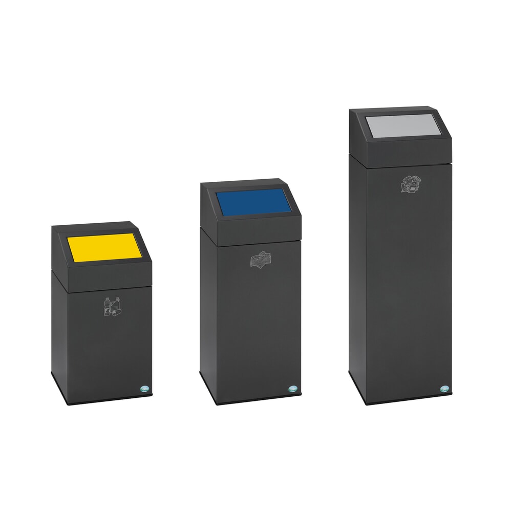 Productafbeelding nr. 2: VAR® afvalscheidingsbak WSG 40E, voor binnenomgevingen, zelfdovend, inhoud 43 liter, eisenglimmer, verkeersgeel