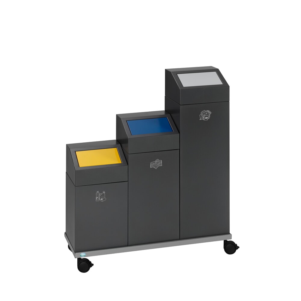 Productafbeelding nr. 3: VAR® afvalscheidingsbak WSG 40E, voor binnenomgevingen, zelfdovend, inhoud 43 liter, eisenglimmer, verkeersgeel