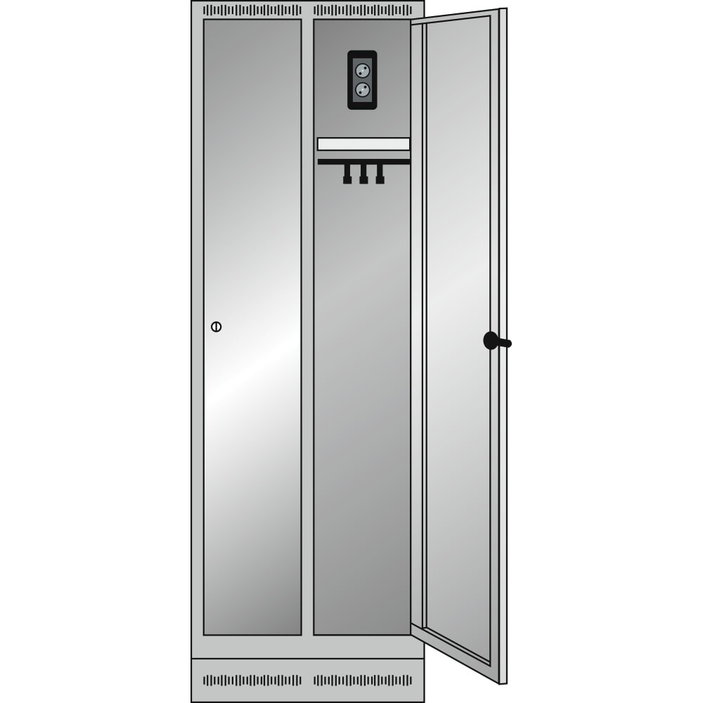 Productafbeelding nr. 2: Thur Metall acculaadkast met garderobes, hxbxd 1800 mm x 600 mm x 500 mm, sleutelslot, duivenblauw/lichtblauw