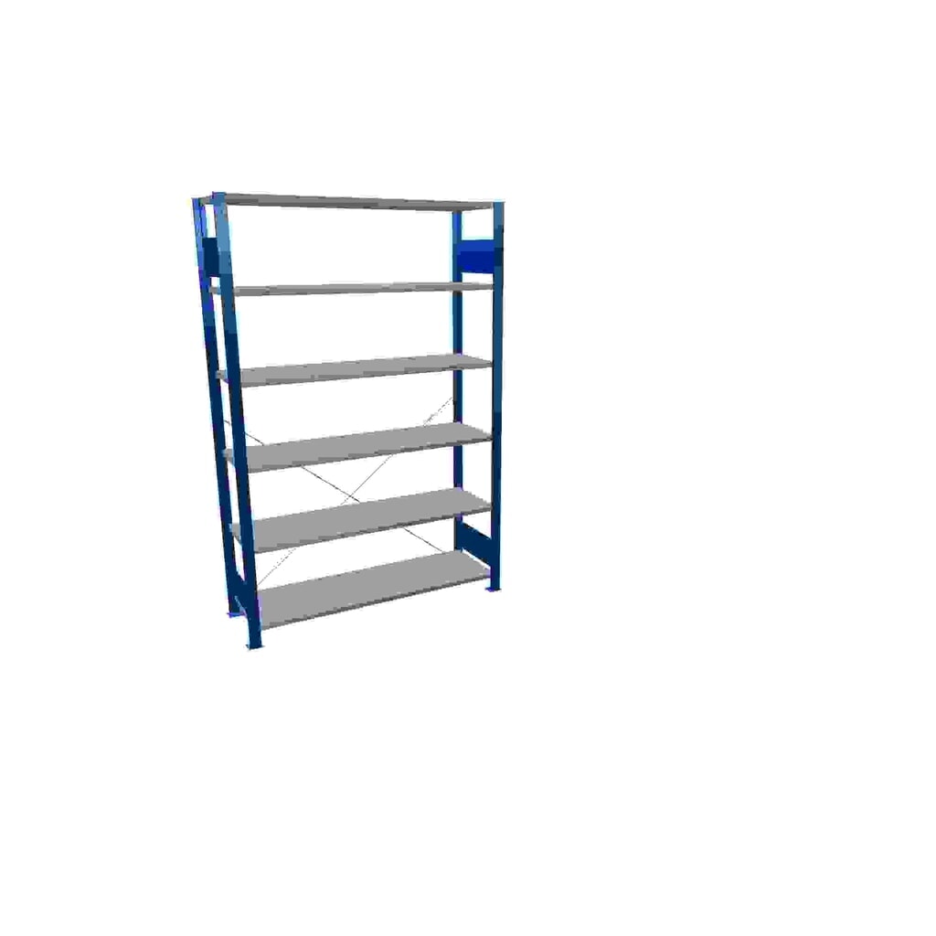 Product afbeelding: Legbordrek SCHULTE, gentiaanblauw / verzinkt, met 6 legborden van plaatstaal, vaklast 150 kg, hxbxd 2.000 x 1.360 x 436 mm