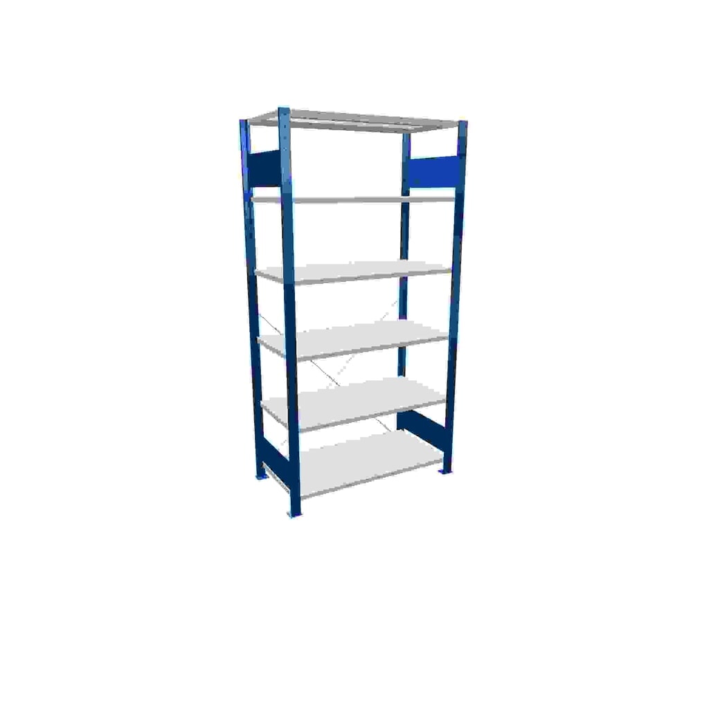 Legbordrek SCHULTE, gentiaanblauw / lichtgrijs, met 5 legborden van plaatstaal, vaklast 150 kg, hxbxd 2.000 x 1.060 x 536 mm Product afbeelding: Legbordrek SCHULTE, gentiaanblauw / lichtgrijs, met 5 legborden van plaatstaal, vaklast 150 kg, hxbxd 2.000 x 1.060 x 536 mm