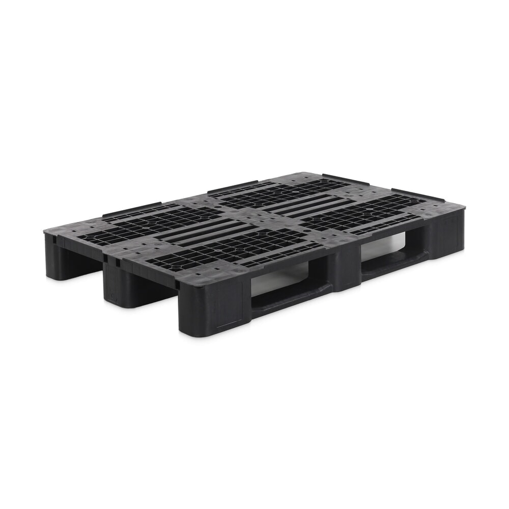 Product afbeelding: Alpha EURO-kunststofpallet, HDPE-regeneraat, opengewerkt, 3 sleden, draagvermogen 5 t