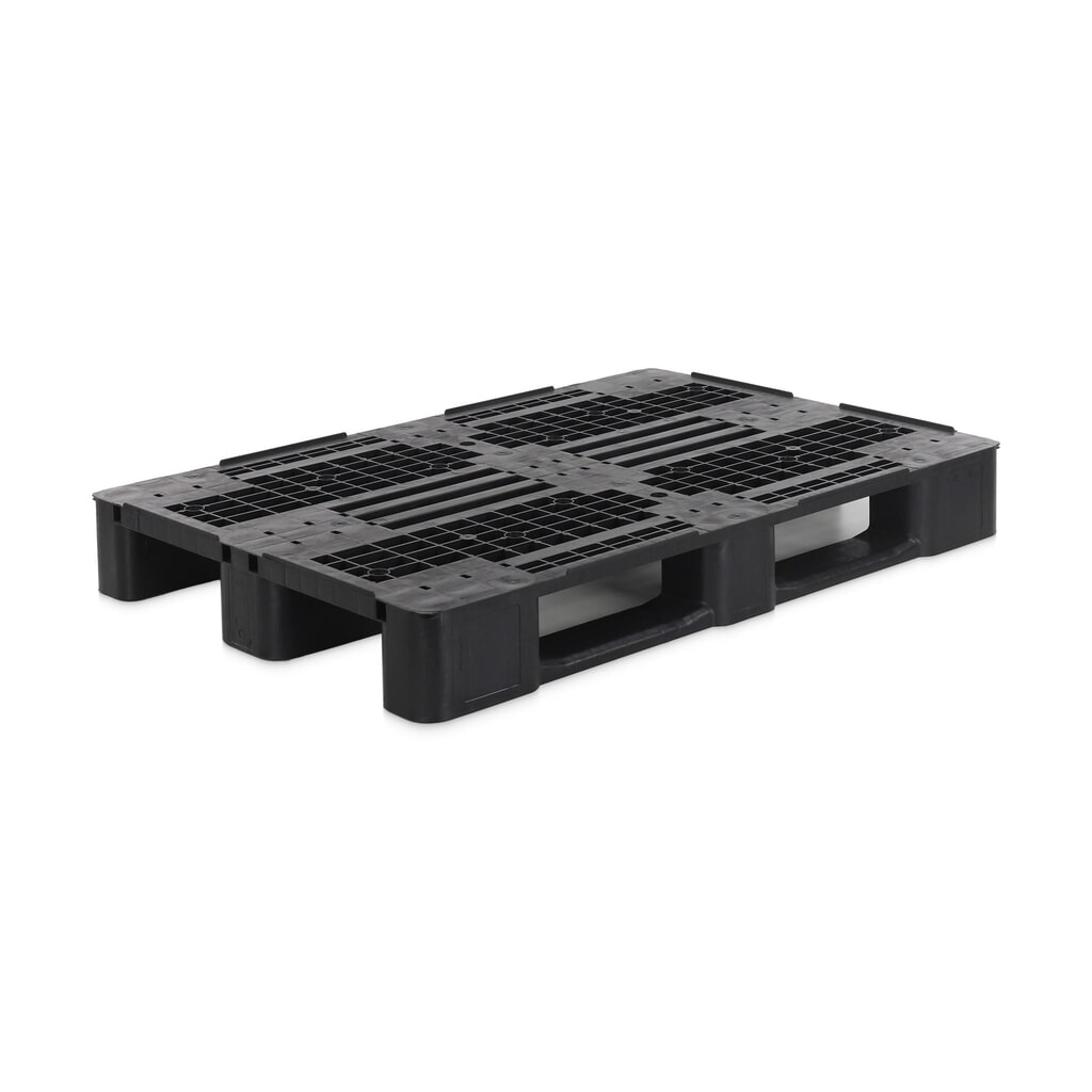 Product afbeelding: Alpha EURO-kunststofpallet, HDPE-regeneraat, opengewerkt, 3 sleden, draagvermogen 5 t