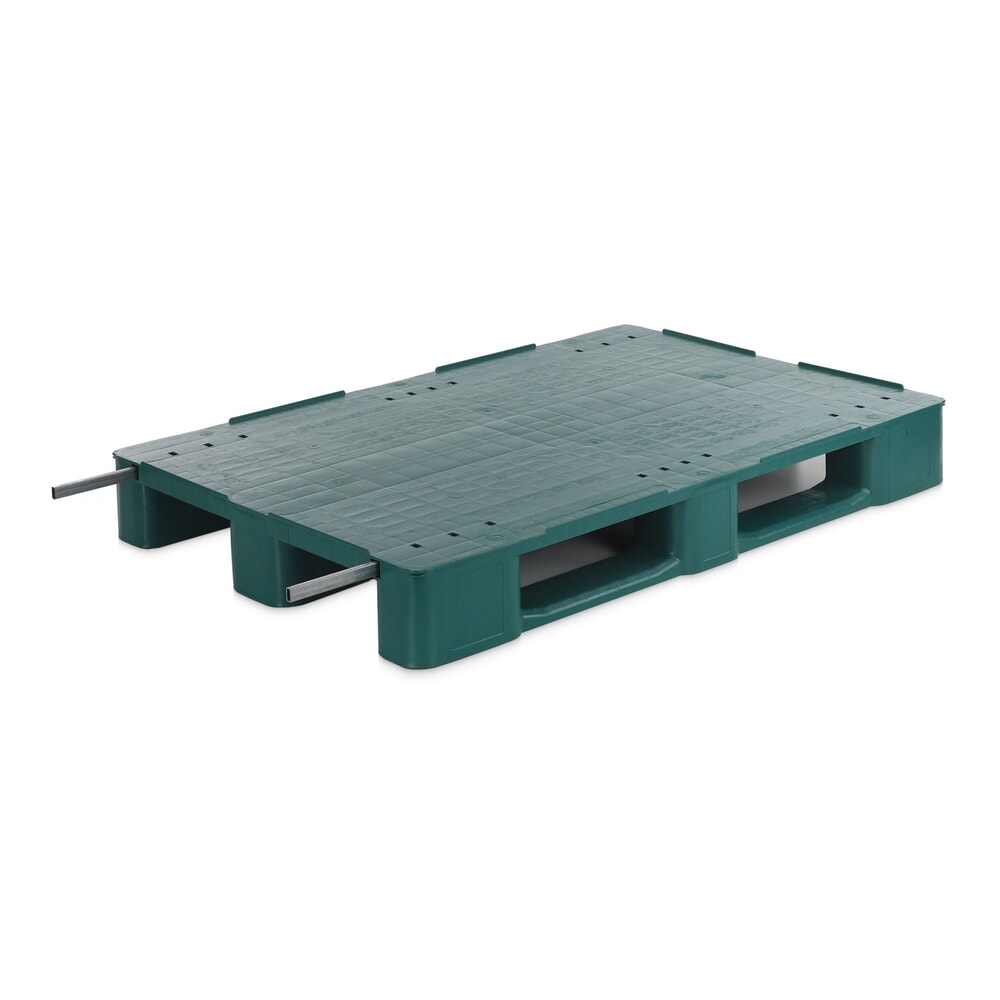 Product afbeelding: Alpha EURO-kunststofpallet, polyethyleen, met staalversterking, gesloten bovendeel, groen