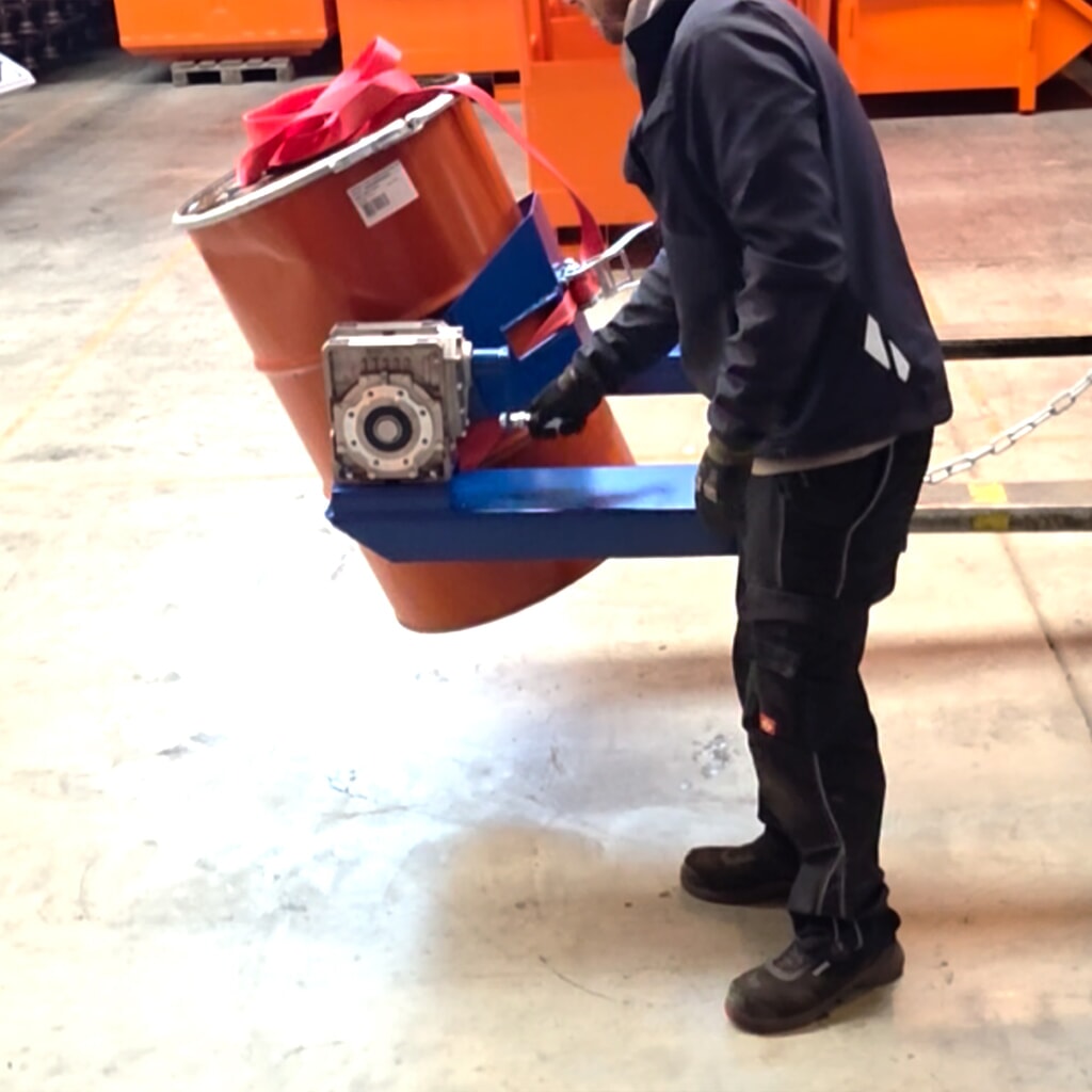 Vaten- en tonnenkantelaar Eichinger®, zwengel, 1 x vat, zuiver oranje Productafbeelding nr. 3: Vaten- en tonnenkantelaar Eichinger®, zwengel, 1 x vat, zuiver oranje
