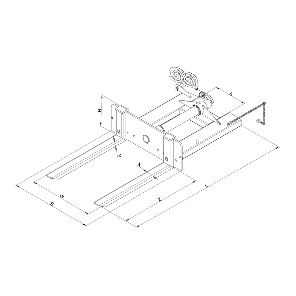 Productafbeelding nr. 6: Hydraulische containerkieper Eichinger® voor containers met vorkbeugels, 1.500 kg, zuiver oranje