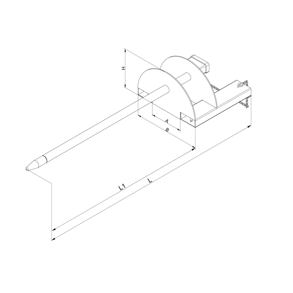 Productafbeelding nr. 4: Draagdoorn Eichinger® opname via de vorken, 1.000 kg, lengte 2.800 mm, doorn diam. 85 mm, antracietgrijs