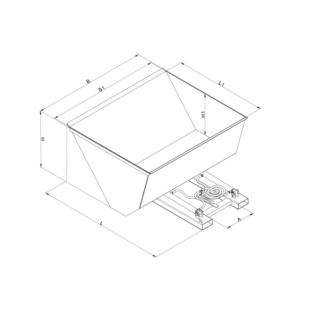 Productafbeelding nr. 6: Schepbak Eichinger® met hydraulisch kantelmechanisme, 1.600 kg, 500 liter zuiver oranje