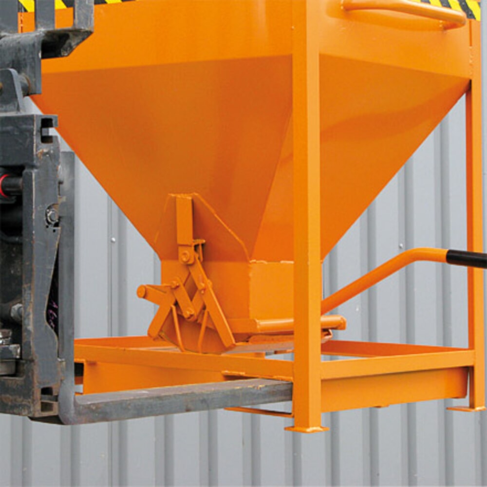 Productafbeelding nr. 4: Silocontainer Eichinger® met vorkkokers en hijsogen, centrale uitloop via hendel, 300 liter zuiver oranje