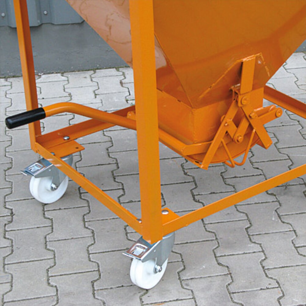 Productafbeelding nr. 3: Silocontainer op wielen Eichinger®, centrale uitloop via hendel, 300 liter, zuiver oranje