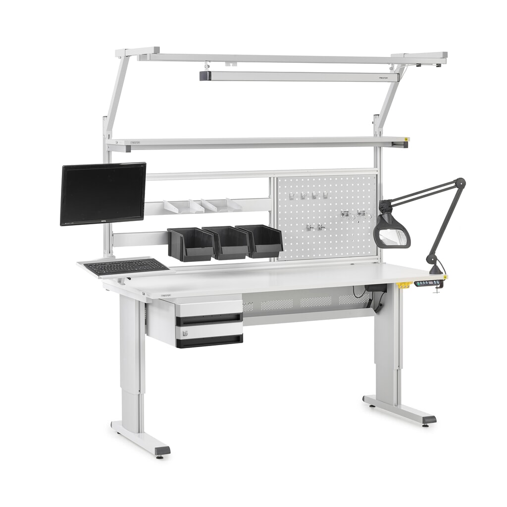 Productafbeelding nr. 4: Werktafel TRESTON WB, ESD, elektrisch in hoogte verstelbaar, bxd 1.500 x 800 mm, met kabelgoot