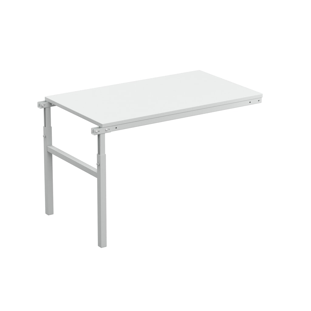 Aanbouwtafel voor werkpleksysteem, in hoogte verstelbaar, cap. 150 kg, b x d 1.500 x 700 mm Product afbeelding: Aanbouwtafel voor werkpleksysteem, in hoogte verstelbaar, cap. 150 kg, b x d 1.500 x 700 mm