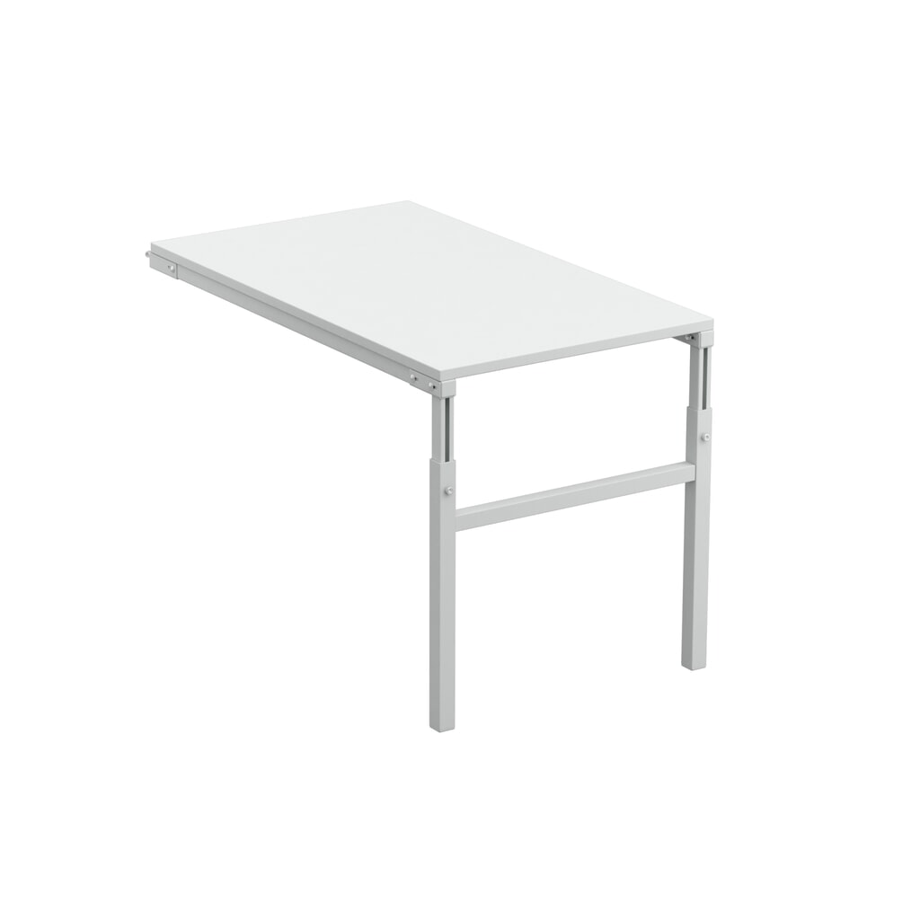 Hoekaanbouwtafel voor werkpleksysteem, in hoogte verstelbaar, cap. 150 kg, b x d 1.000 x 500 mm Product afbeelding: Hoekaanbouwtafel voor werkpleksysteem, in hoogte verstelbaar, cap. 150 kg, b x d 1.000 x 500 mm