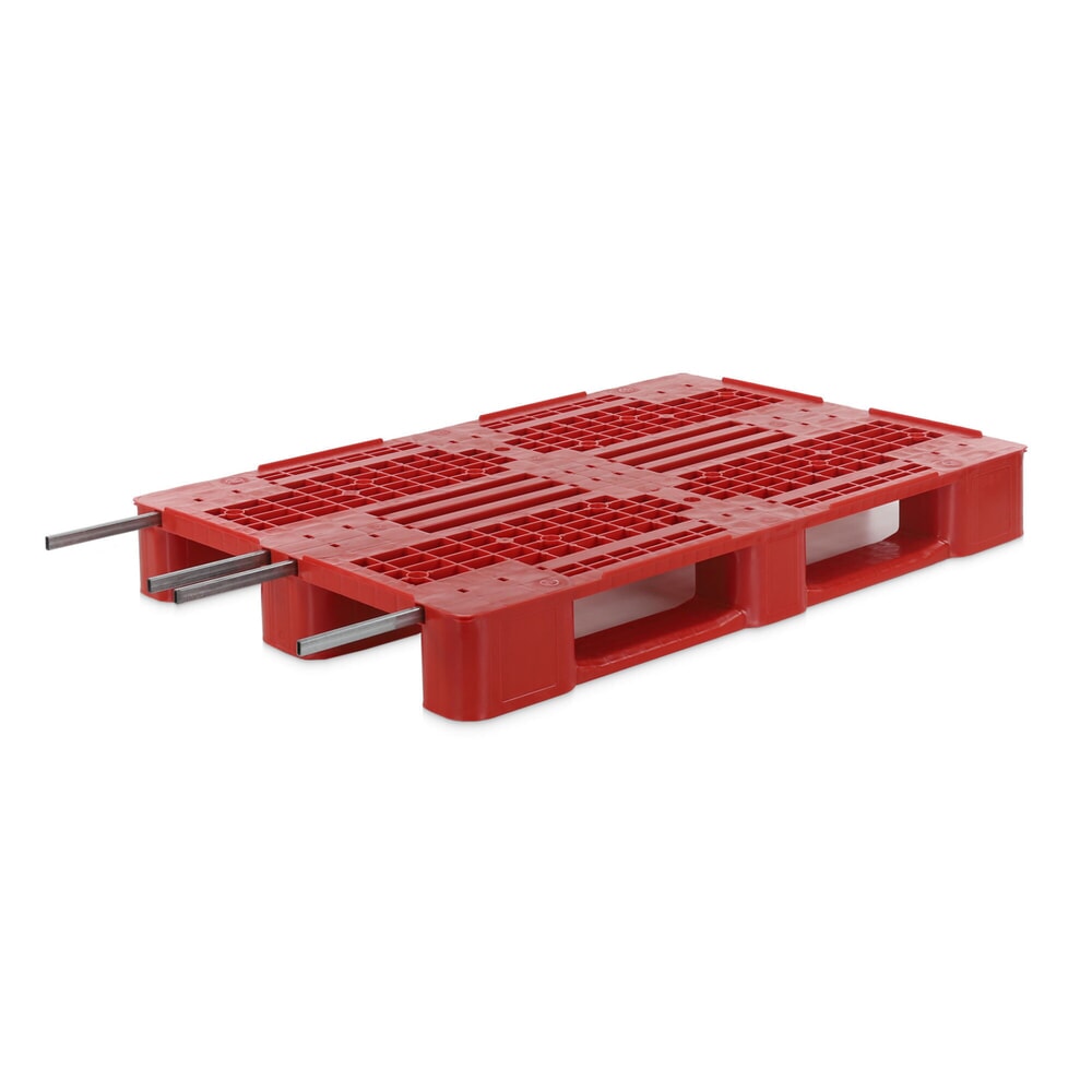 Product afbeelding: Alpha EURO-kunststofpallet, polyethyleen, met staalversterking, rood