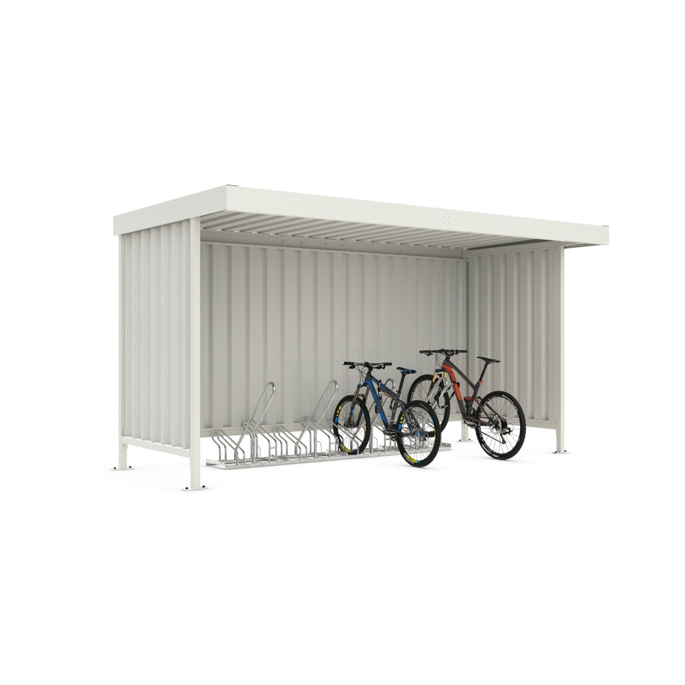 Productafbeelding nr. 1: wsm® fietsoverkapping Leipzig, plat dak met attiek, voor 8 fietsen