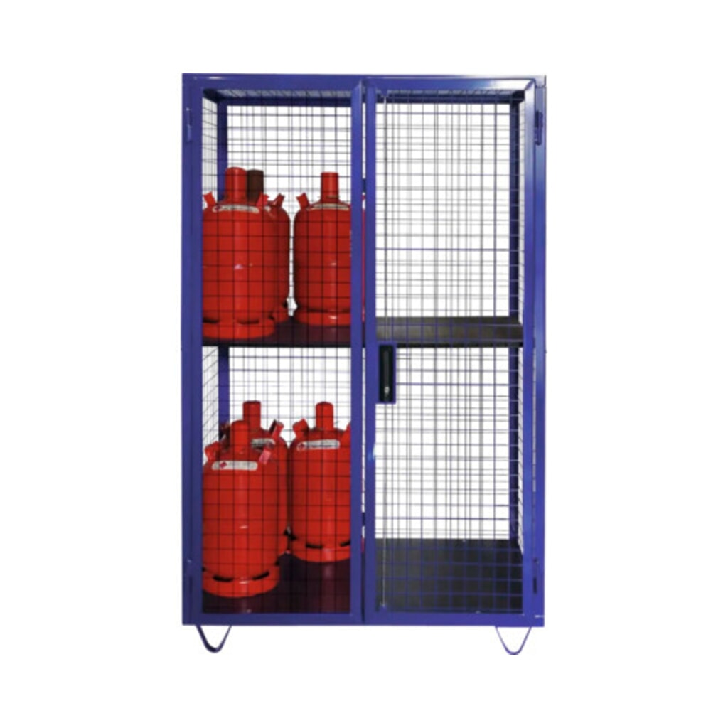 Roosterkast voor gasflessen, dubbele deur, met voetjes, h x b x d 1.970 x 1.250 x 800 mm Productafbeelding nr. 2: Roosterkast voor gasflessen, dubbele deur, met voetjes, h x b x d 1.970 x 1.250 x 800 mm