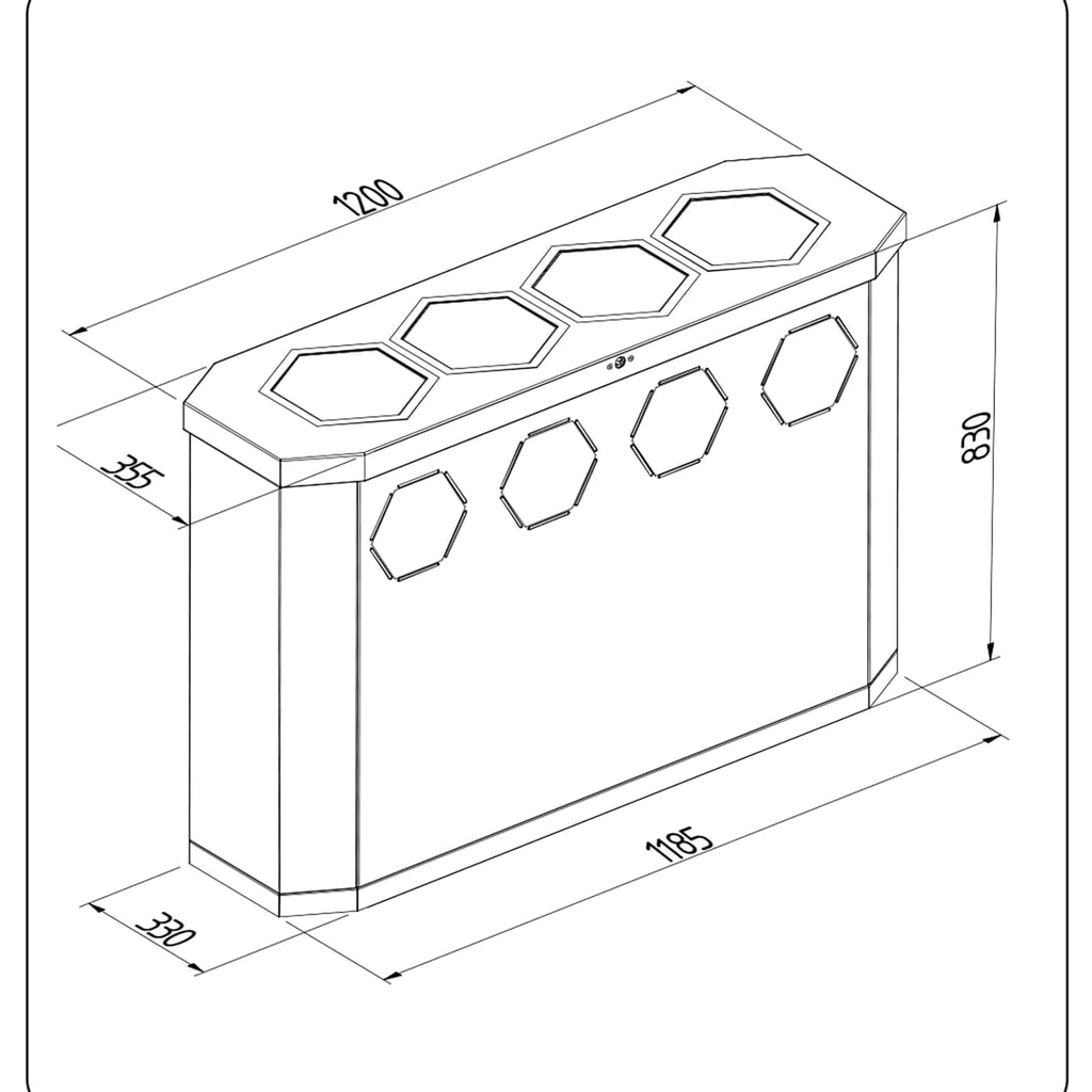 Productafbeelding nr. 2: Afvalbak stumpf® Sixco 4 swing, lichtgrijs