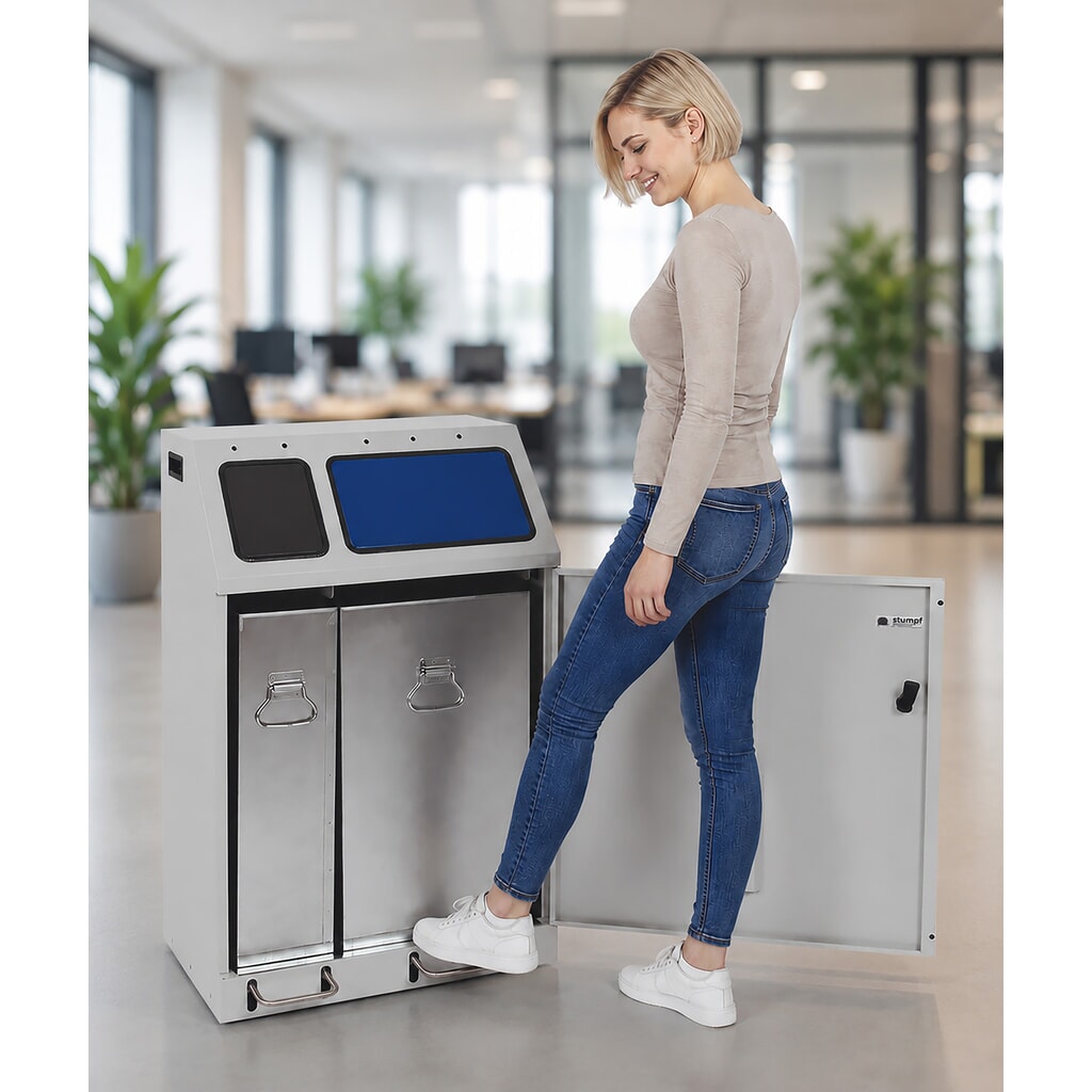Productafbeelding nr. 2: Compacte kringloopafvalbak met pedaal stumpf®, 1 x 30, 1 x 60 l