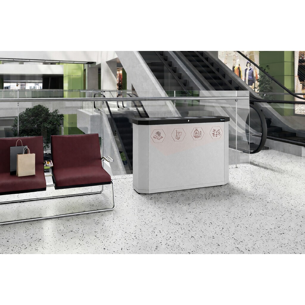 Afvalbak stumpf® Sixco 4 swing, lichtgrijs Productafbeelding nr. 4: Afvalbak stumpf® Sixco 4 swing, lichtgrijs