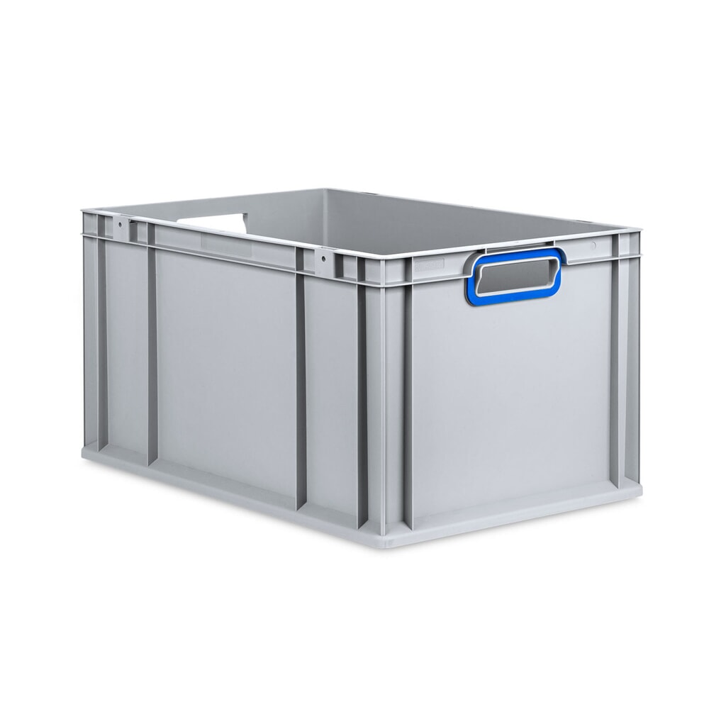 Allit Eurobox, met blauwe handgrepen, hxbxd 320 x 600 x 400 mm, 65 liter Product afbeelding: Allit Eurobox, met blauwe handgrepen, hxbxd 320 x 600 x 400 mm, 65 liter