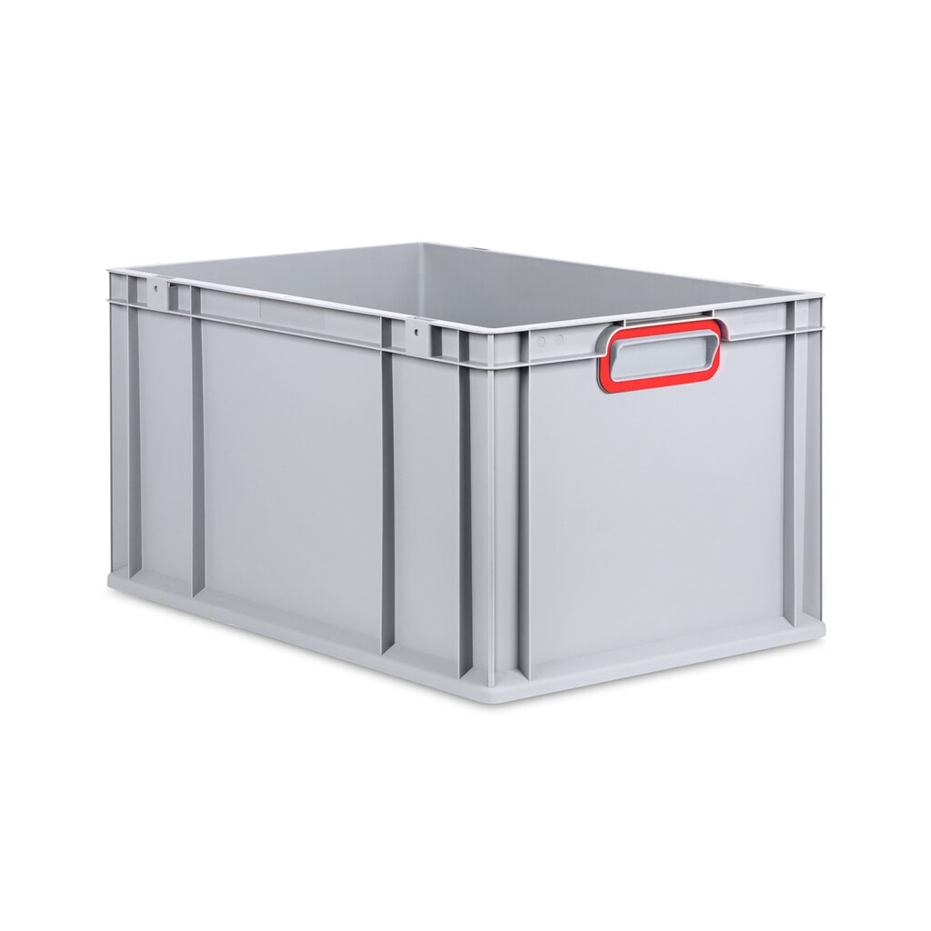 Allit Eurobox, met rode verzonken handgrepen, hxbxd 320 x 600 x 400 mm, 65 liter Product afbeelding: Allit Eurobox, met rode verzonken handgrepen, hxbxd 320 x 600 x 400 mm, 65 liter