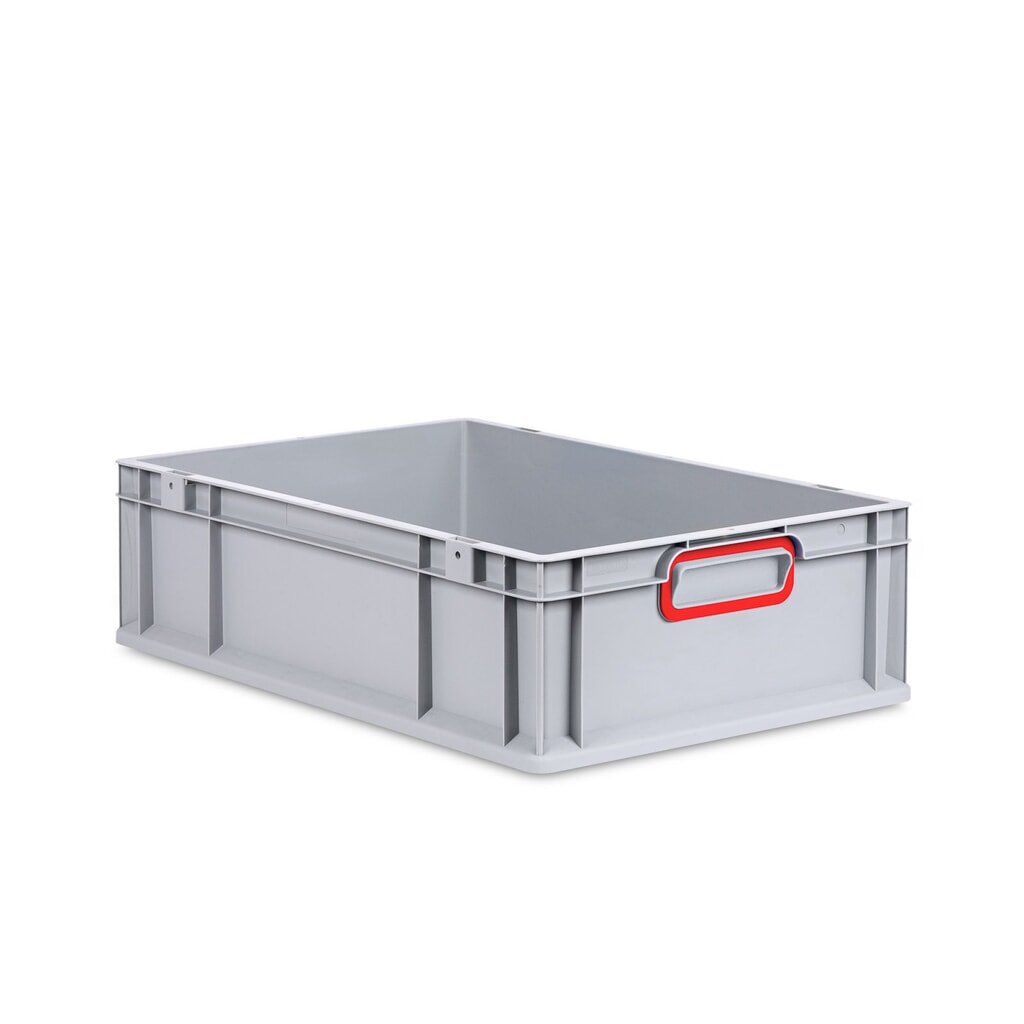 Allit Eurobox, met rode verzonken handgrepen, hxbxd 170 x 600 x 400 mm, 34 liter Product afbeelding: Allit Eurobox, met rode verzonken handgrepen, hxbxd 170 x 600 x 400 mm, 34 liter