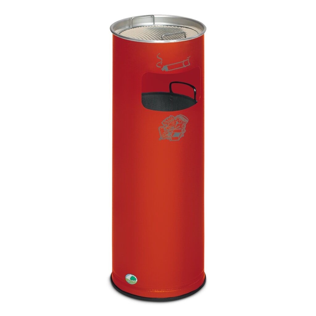 Product afbeelding: As-/afvalbakcombinatie VAR®, staand model, 16,7 liter, vuurrood