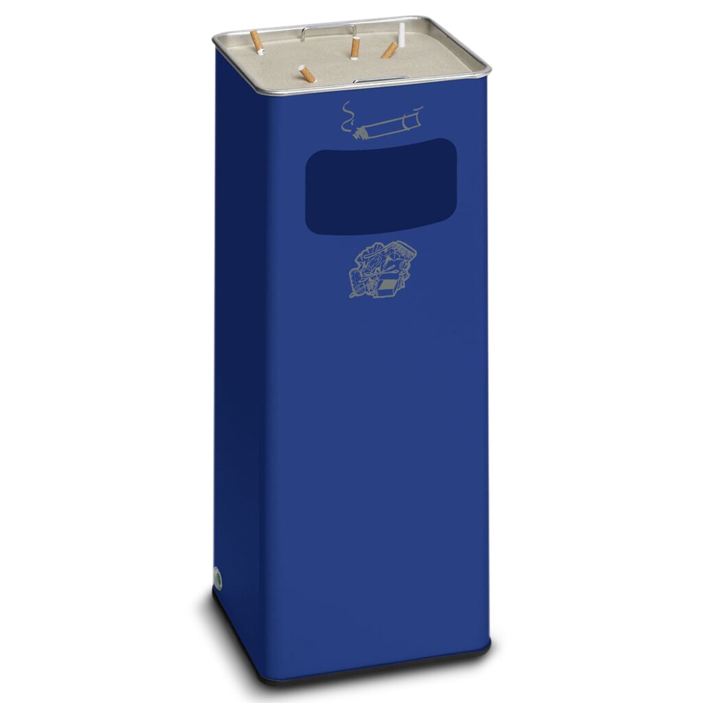 As-/afvalbakcombinatie VAR®, staand model, 31,7 liter, cyaanblauw Product afbeelding: As-/afvalbakcombinatie VAR®, staand model, 31,7 liter, cyaanblauw