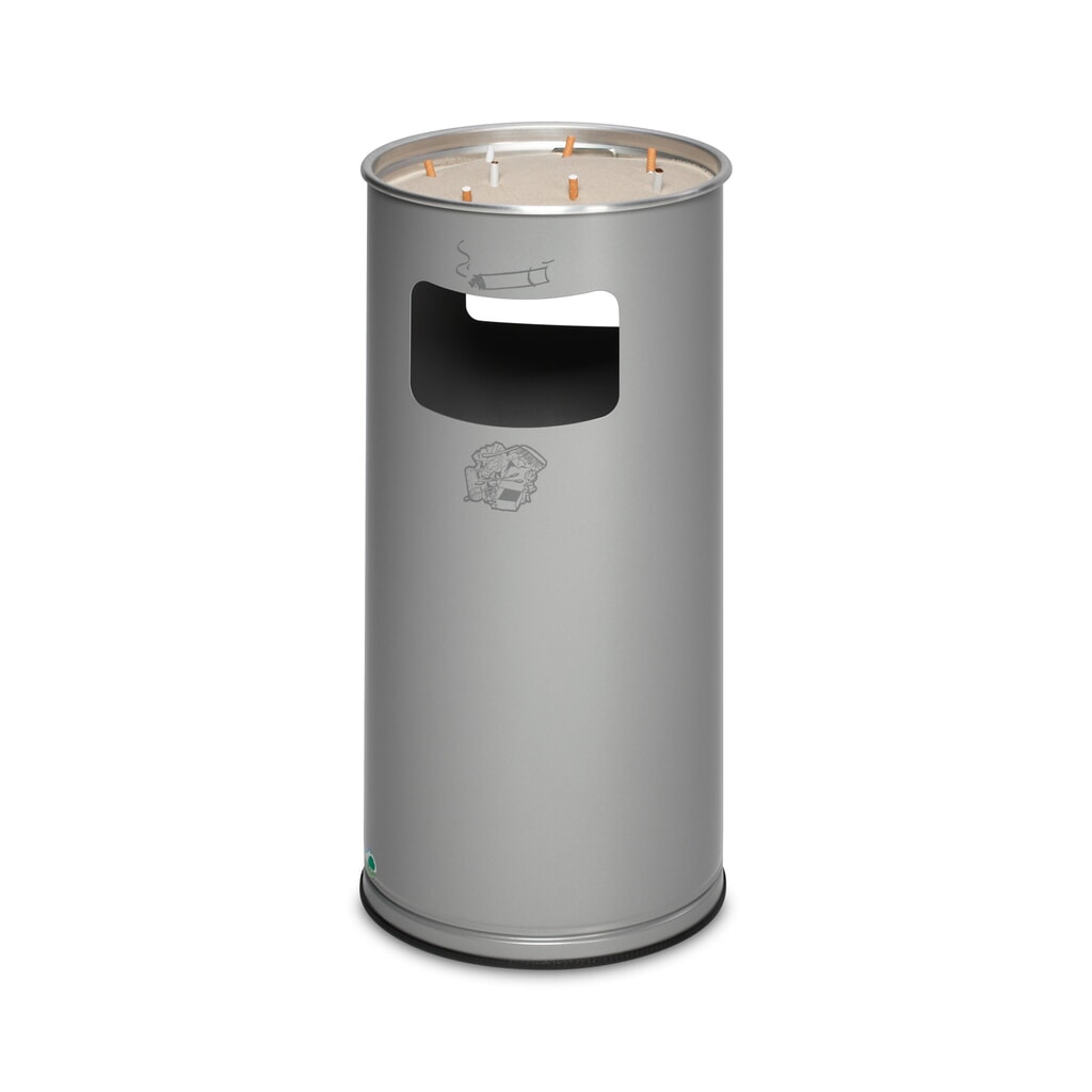 Product afbeelding: As-/afvalbakcombinatie VAR®, staand model, 37,4 liter, zilver