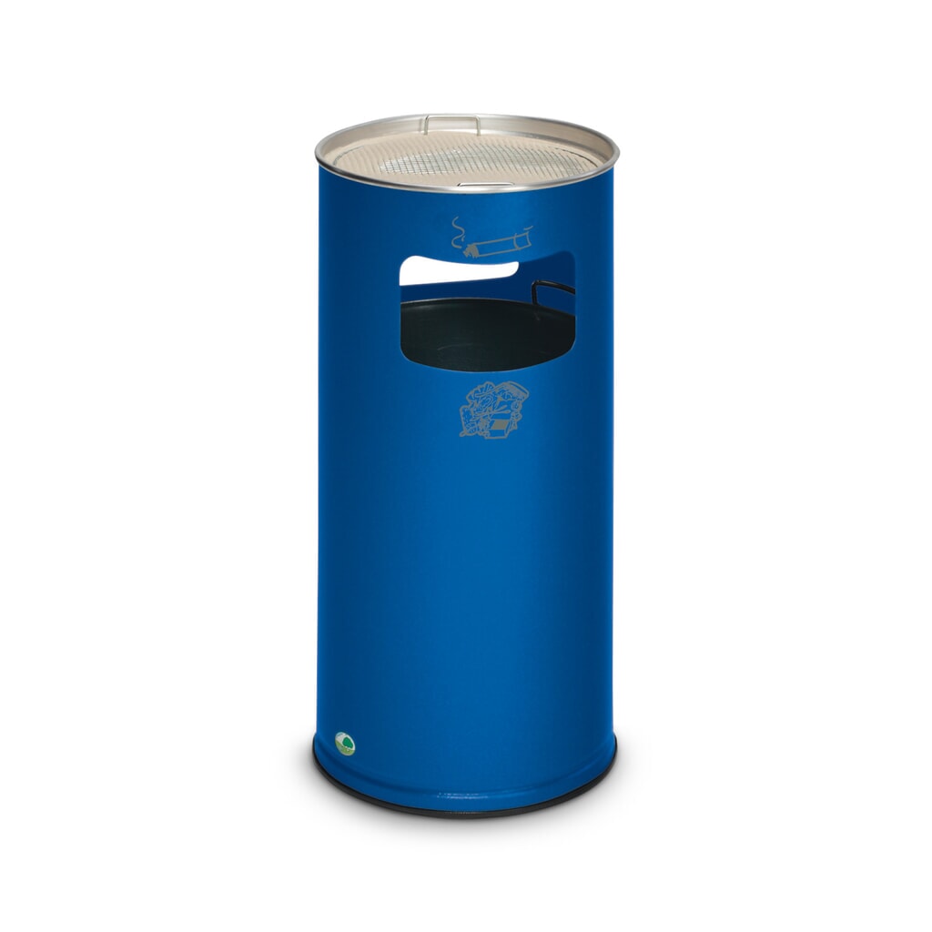 Product afbeelding: As-/afvalbakcombinatie VAR®, staand model, 37,4 liter, cyaanblauw