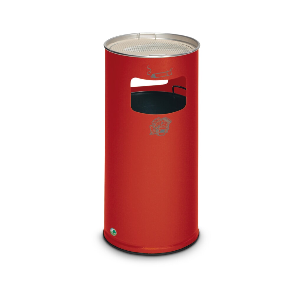As-/afvalbakcombinatie VAR®, staand model, 37,4 liter, vuurrood Product afbeelding: As-/afvalbakcombinatie VAR®, staand model, 37,4 liter, vuurrood