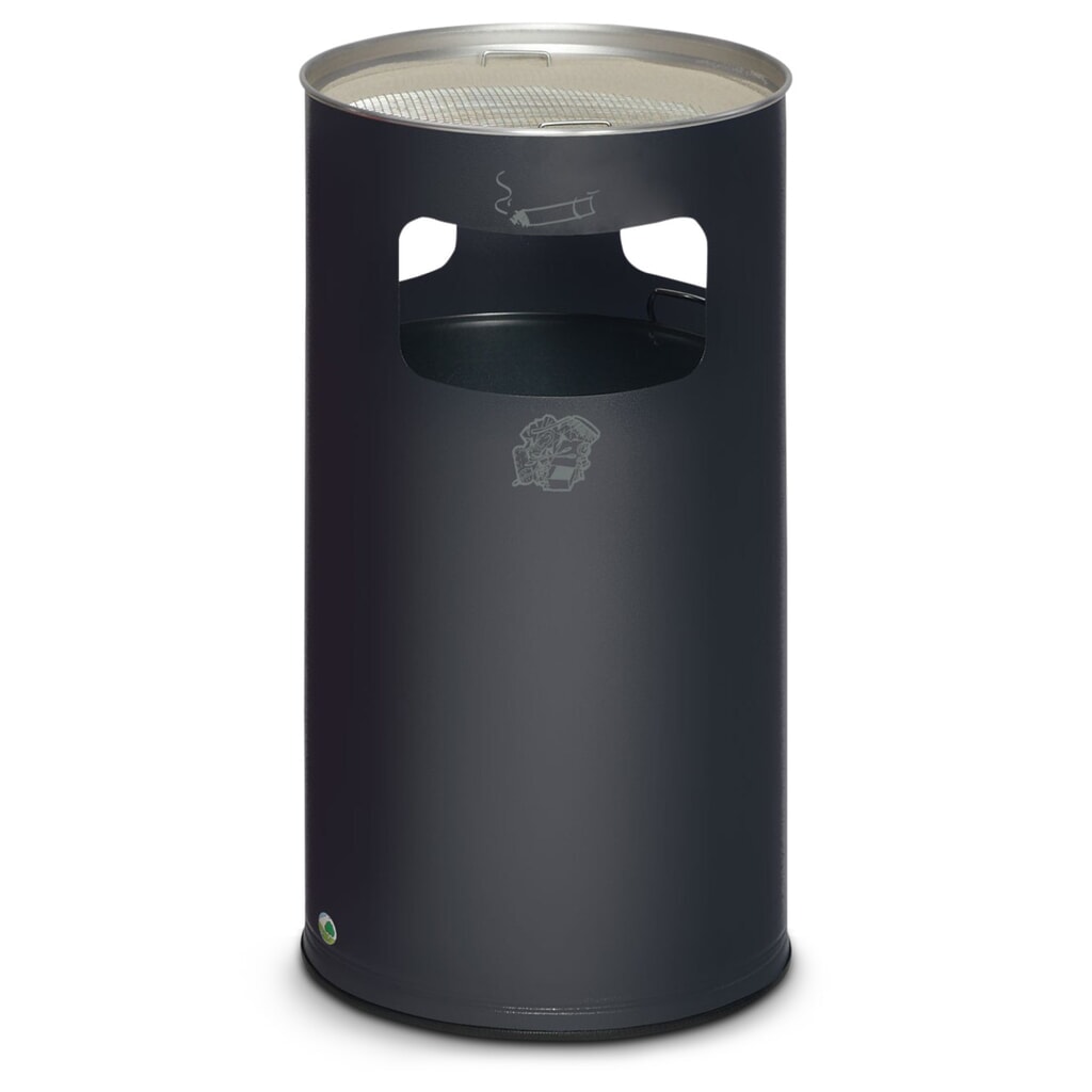Combinatie van asbak en afvalbak VAR®, staand model, 69,2 liter, antiek zilver Product afbeelding: Combinatie van asbak en afvalbak VAR®, staand model, 69,2 liter, antiek zilver