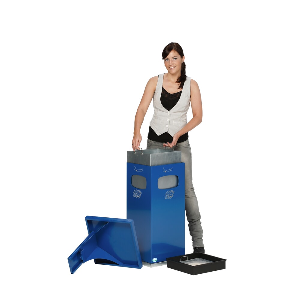 Productafbeelding nr. 3: Asbak VAR® voor vloermontage, combinatiemodel, 72 liter, verkeersgeel