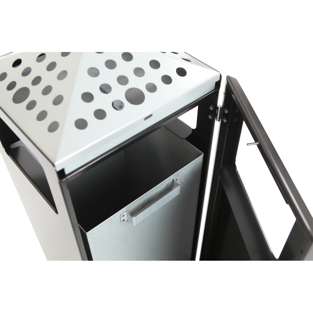 Productafbeelding nr. 8: As-/afvalbakcombinatie Pyramide, vierkant, roestvrijstalen bak, 70 liter, zwart
