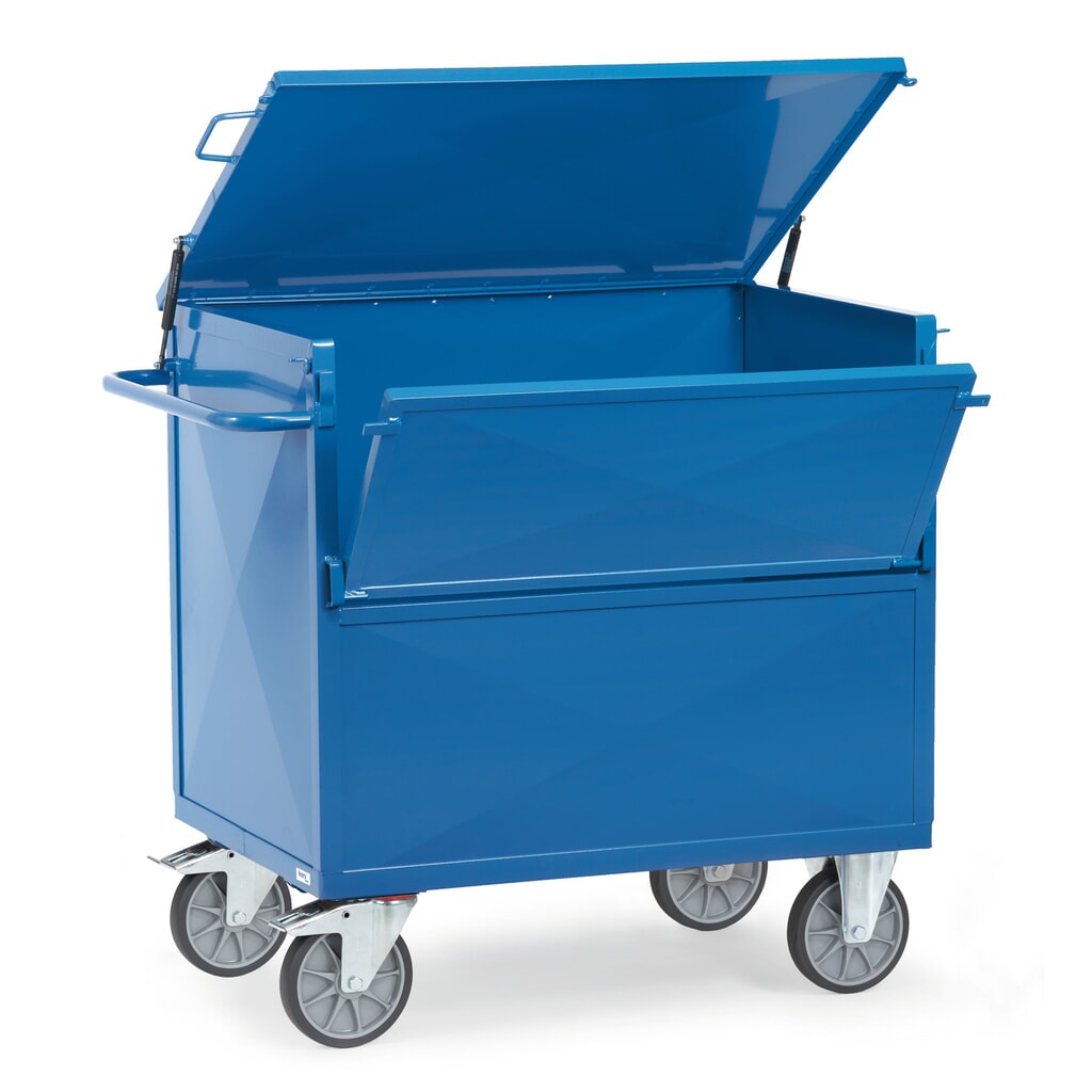 fetra® bakwagen met stalen wanden, gepoedercoat, laadvlak 700 x 1.000 mm, met deksel Product afbeelding: fetra® bakwagen met stalen wanden, gepoedercoat, laadvlak 700 x 1.000 mm, met deksel