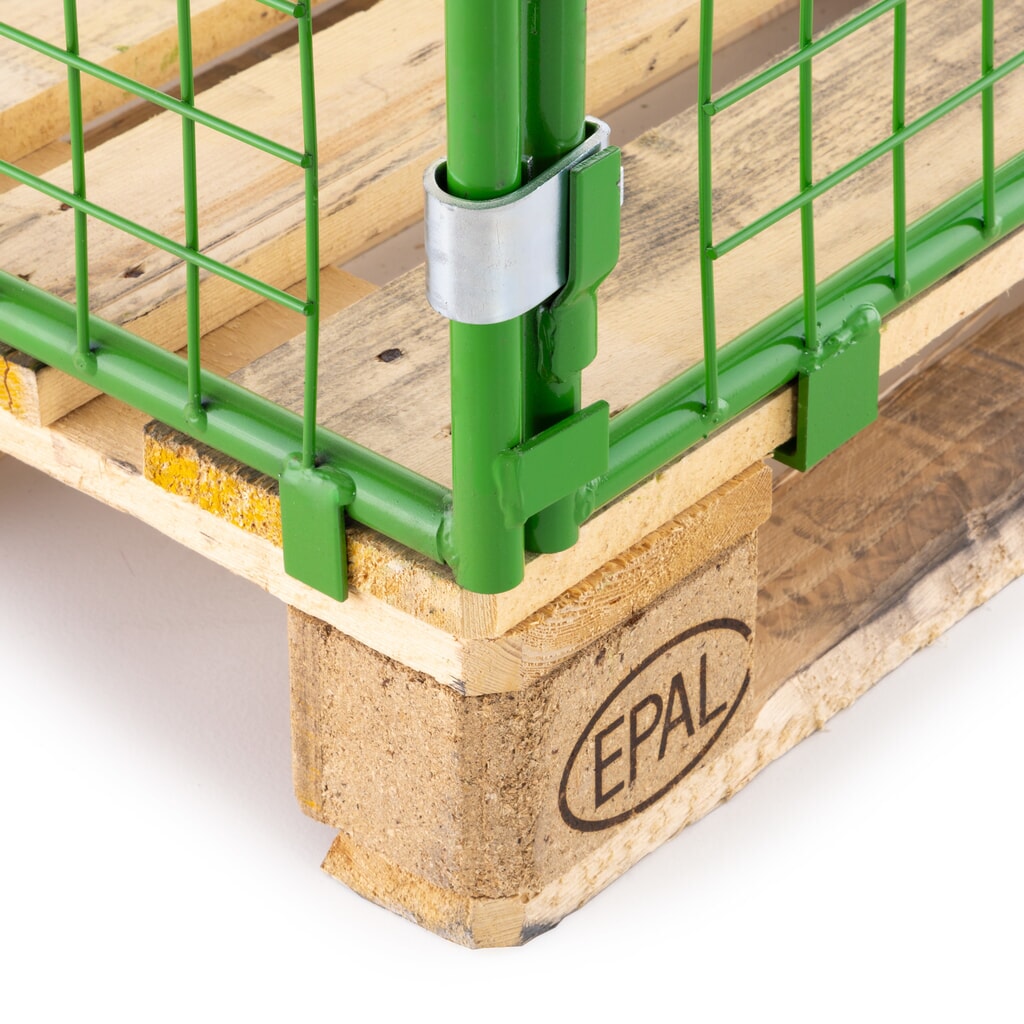 HEMMDAL opzetframe voor pallets met klep, maaswijdte 100 x 100 mm, hxbxd 1.600 x 1.200 x 800 mm, meigroen Productafbeelding nr. 3: HEMMDAL opzetframe voor pallets met klep, maaswijdte 100 x 100 mm, hxbxd 1.600 x 1.200 x 800 mm, meigroen